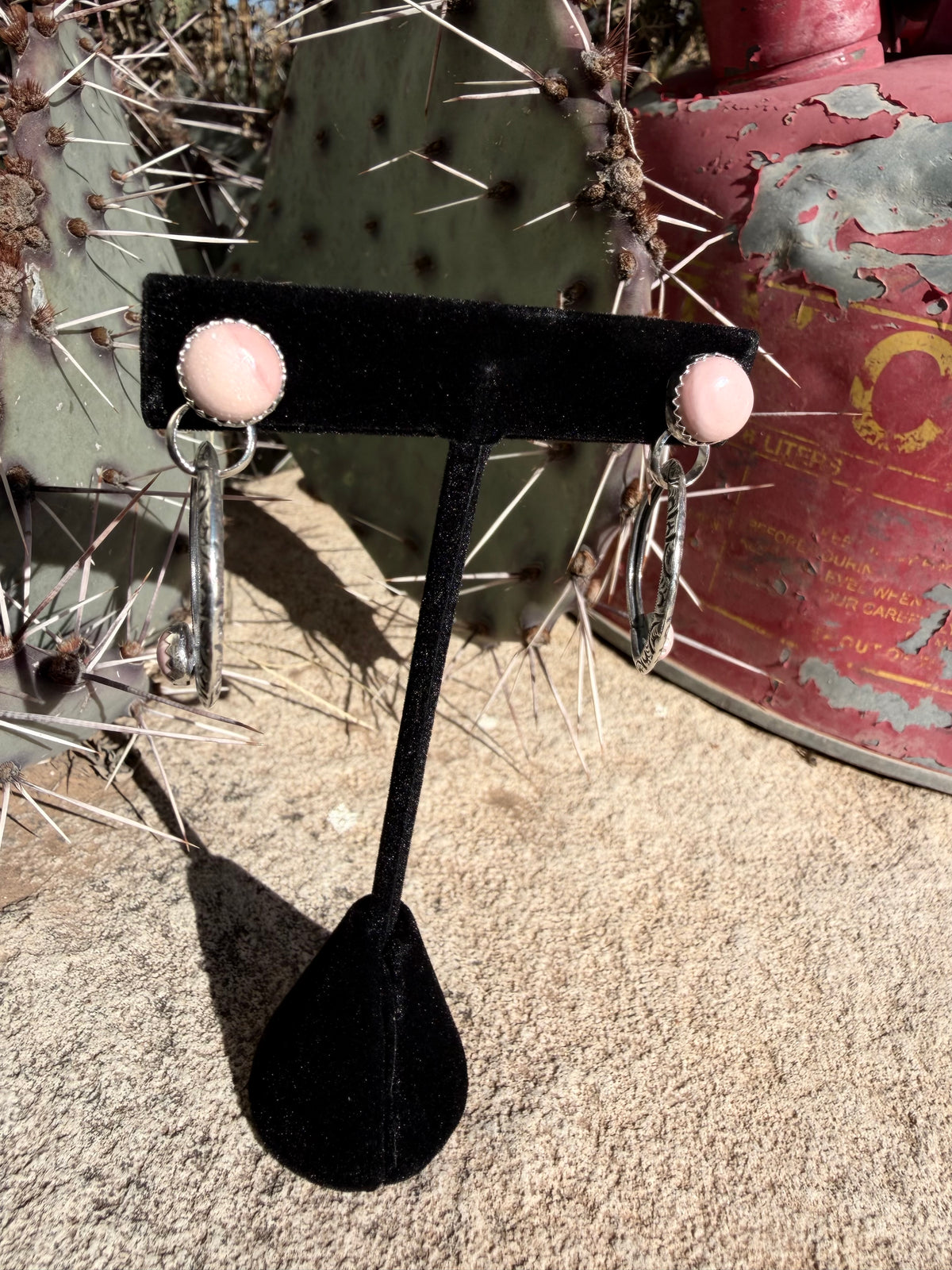 Australian Opal Patterned Hoops