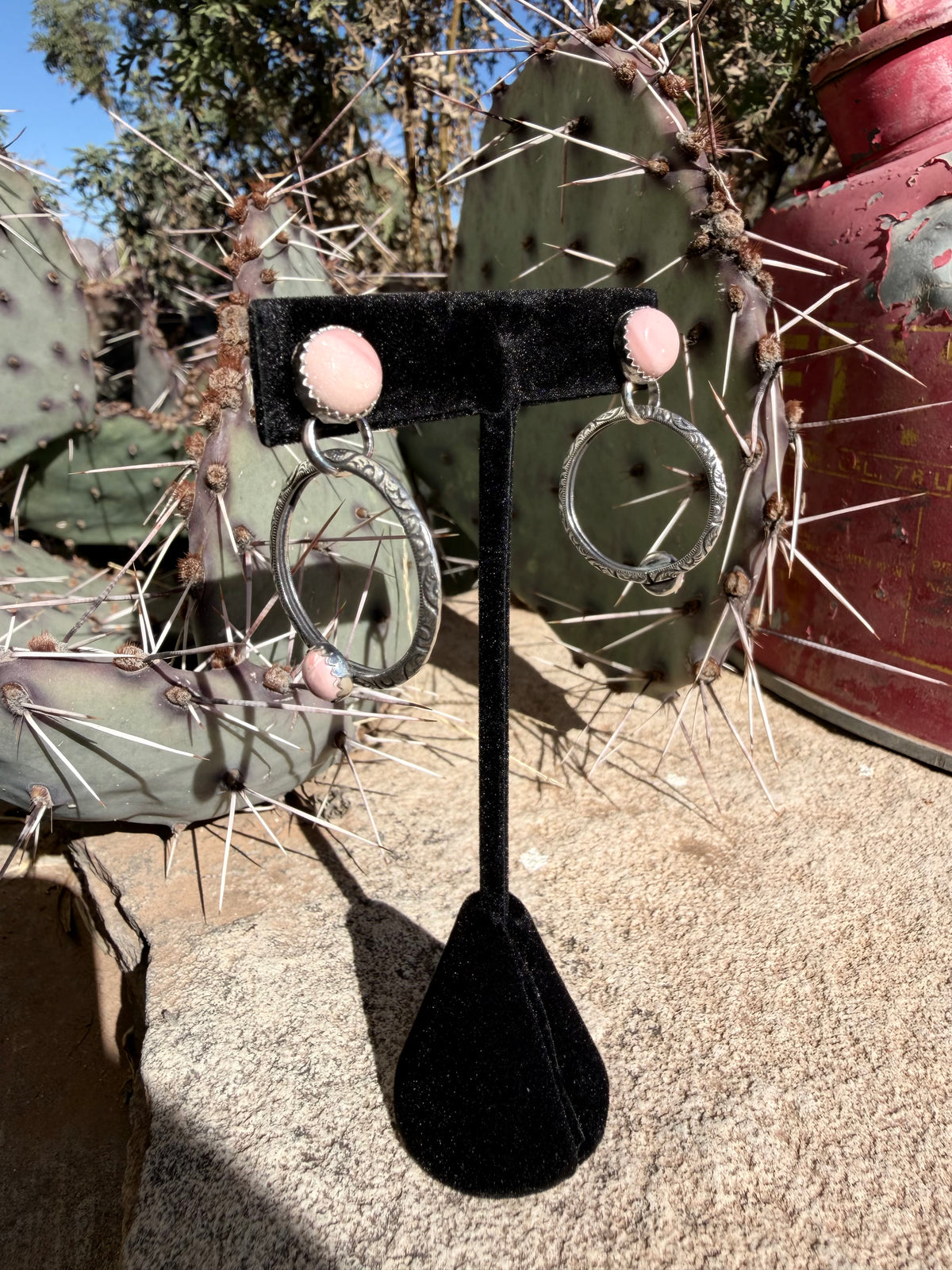 Australian Opal Patterned Hoops