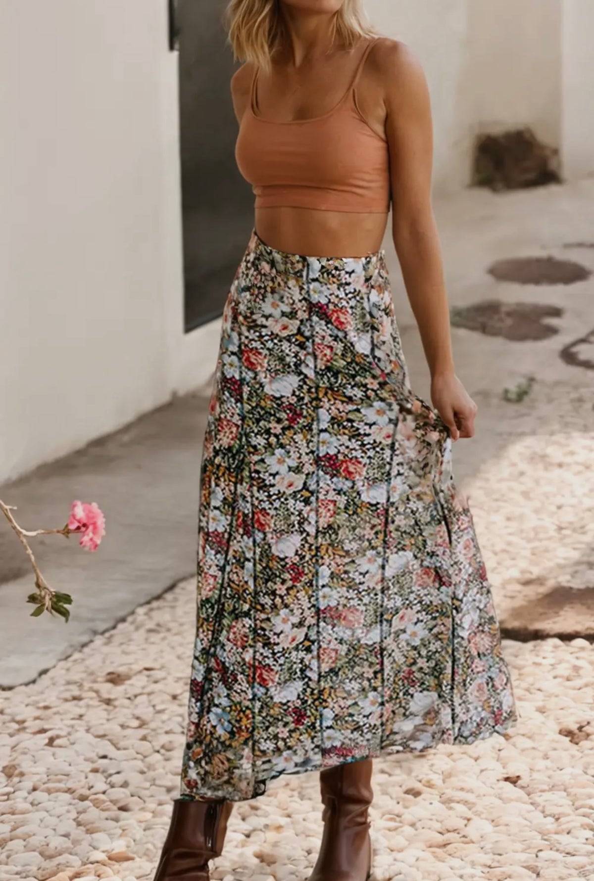 Flora Midwaist Maxi Skirt