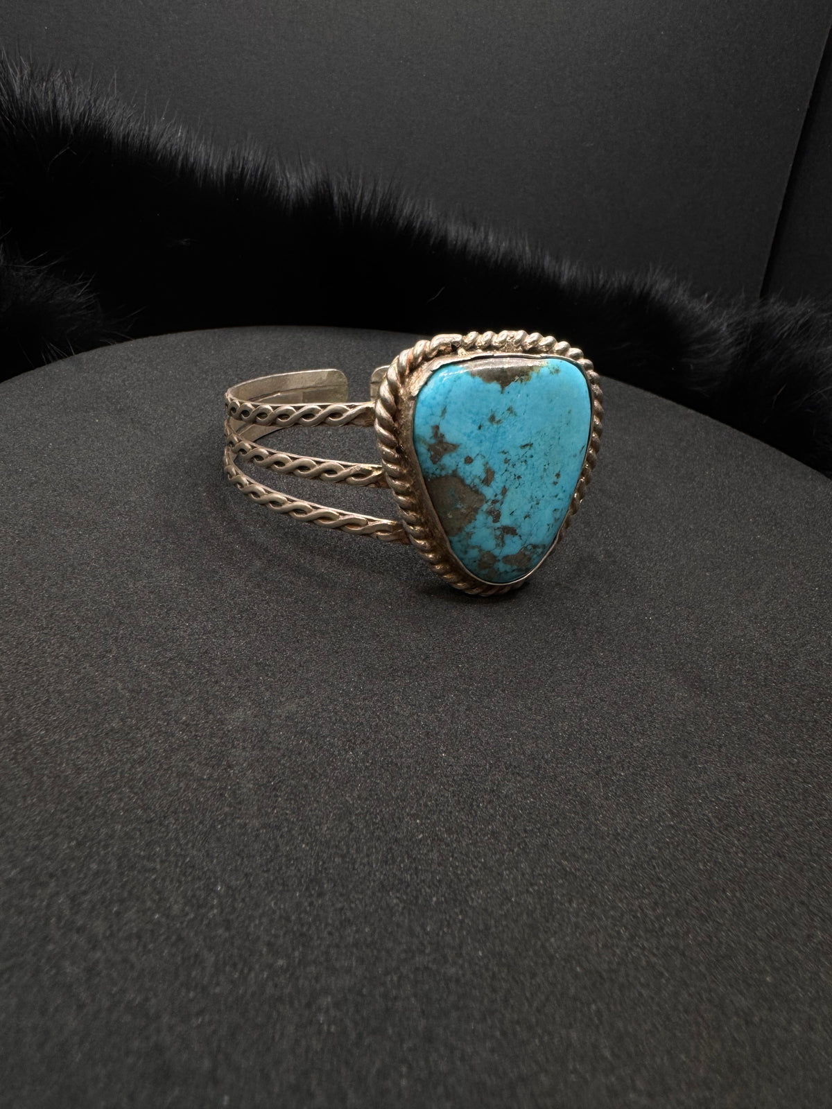 Triple Banded Cuff - Kingsman Turquoise Stone