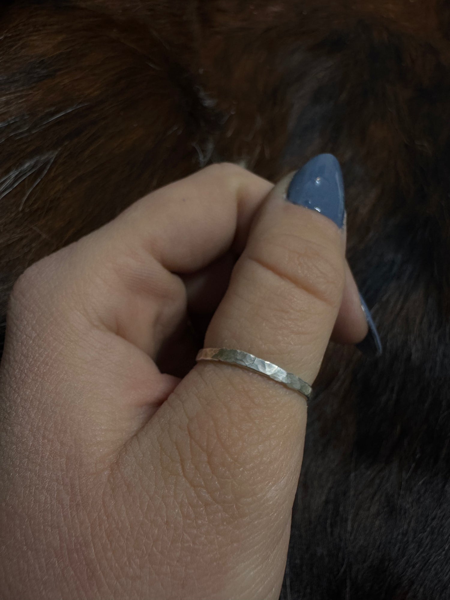 Hammered stacker ring