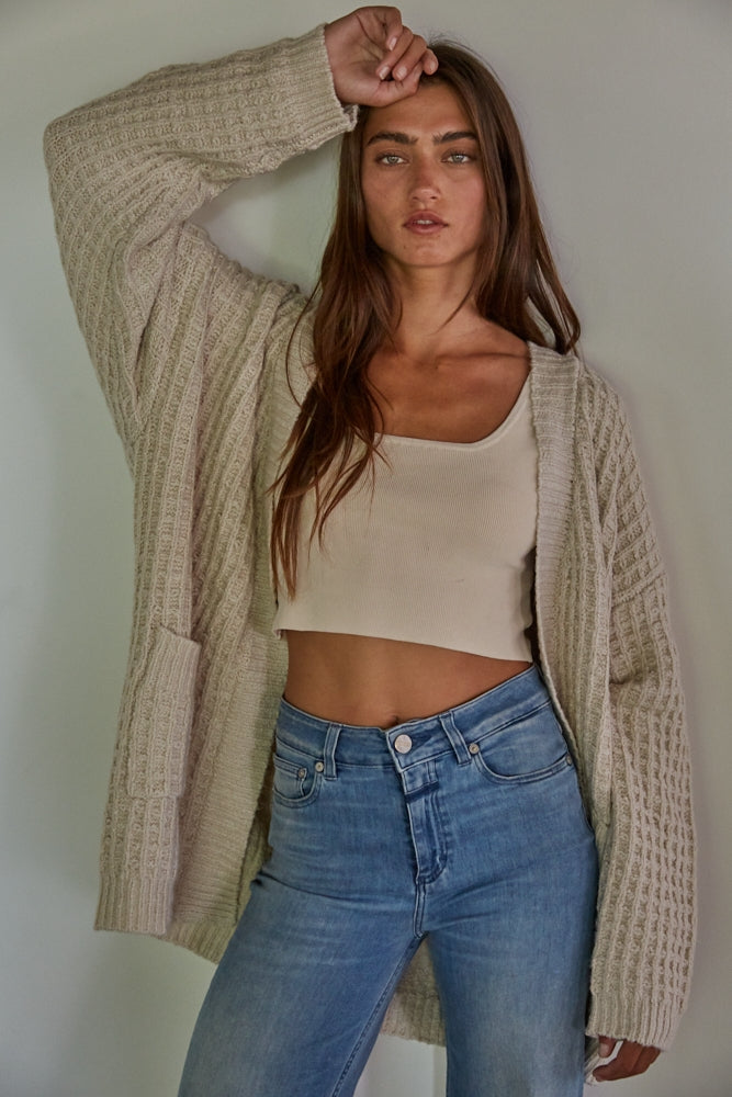 Waffle Knit Cardigan