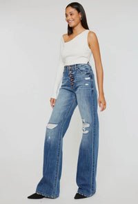 Ava Wide Leg Destructed Jean